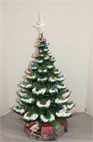 24x15 Inch Ceramic Christmas Tree with Bulbs
