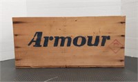 Armour's Star corned beef wooden crate.