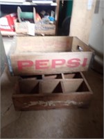 Pepsi Cola Wooden Crate - 12"Wx18"Dx5 1/2"H,