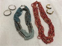 Turquoise & Spiny Oyster Shell Beaded Necklaces &