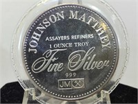 Silver 1oz 999 Round johnson maththey