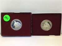Silver Washington half dollars 2 coins