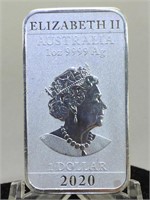 Silver 1 oz Queen Elizabeth bar 999
