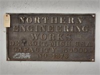 "Northern Engineering Works" Cast Iron Sign