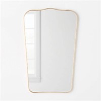 23x36 Gold Metal Curved Top Mirror - Threshold