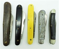 (5) Vintage Folding Pocket Knives; Robt Klaas