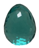 Faceted Colored Glass Egg