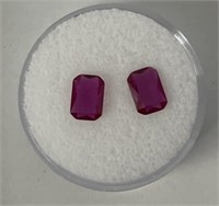 (2) Red Ruby Gemstones