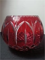 Ted Ruby Ecthed Glass Bowl