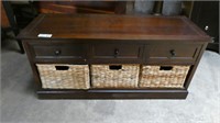 Modern TV Stand w/ Wicker Bins