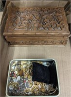 COSTUME JEWELRY AND BOX