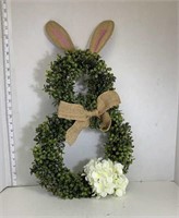 Bunny Shaped Faux Leaf Wreath spring easter