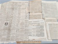 Antique 19th Newspapers Headlines Lot