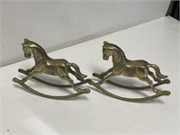 (2) Brass Rocking Horses 7x  5/12