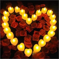 Artificial Red Rose Petals with 20 Pieces Heart