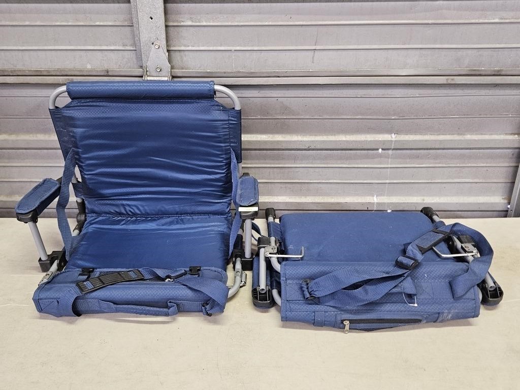 2- BLUE FOLDING STADIUM SEATS