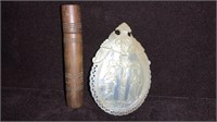 CARVEDMOTHER OF PEARL SHELL AND VICTORIAN