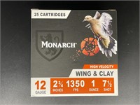 MONARCH 12 GAUGE WING AND CLAY 25 ROUNDS