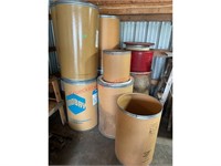 Assorted Empty Cardboard Barrels