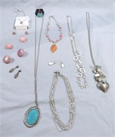 16 PC SILVERTONE STATEMENT JEWELRY