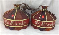 Old Milwaukee Working Lighted Beer Wall Sconces