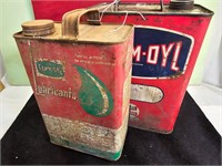 *2 VINTAGE FARM-OYL CANS