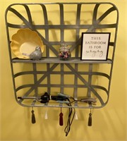 Galvanized Metal Shelf Hanging With Bathroom Decor