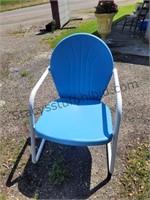 Older Metal Lawn Chair Blue