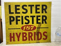Vintage Lester Pfister Seed Sign Metal