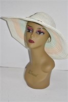 Sensual Wig/Hat Lady Head Bust w/Vtg Jacobson Hat