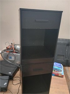 2 black cabinets