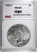 1923-D PEACE SILVER DOLLAR RNG CH BU