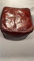 LEATHER SQUARE BEANBAG STYLE OTTOMAN
