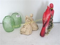 3 Sets of Bookends, Pottery, Glass Chalk