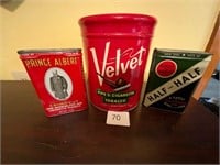 Vintage Tabacco Tins Velvet Prince Albert Burley