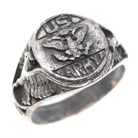 US ARMY STERLING SILVER SIGNET RING