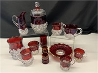 VTG Red Glassware & Souvenir Glass