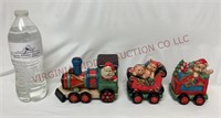 Porcelain Santa Claus Christmas Train Set