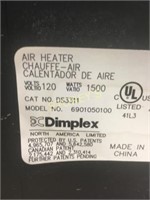 Dimplex Elec. Air Heater Fireplace - 21 x 13 x 24
