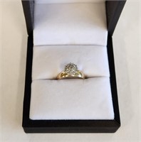 14K Gold Diamond Melee Ring Size 7
