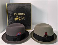 (G) Vintage Dobbs Hats fedora with feather accent,