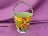 Antique Stover Candies Metal pail Cartoon figures