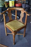 Chinese carved corner chair
