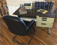 Vintage Office Desk, Chair & Books