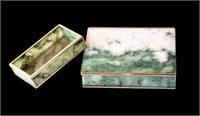 Green & White Jade Trinket/Desk Box