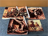 Canvas Western Pictures & Beaded Horse Picture