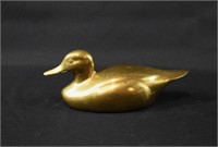 Heavy Brass Duck Decoy Decor