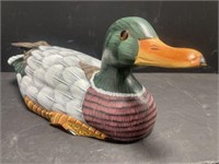 Wooden Mallard Duck Decoy. Approx. 12” long.
