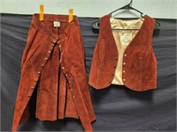 Leather Vest & Skirt Set