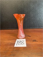orange splatter glass vase blown glass